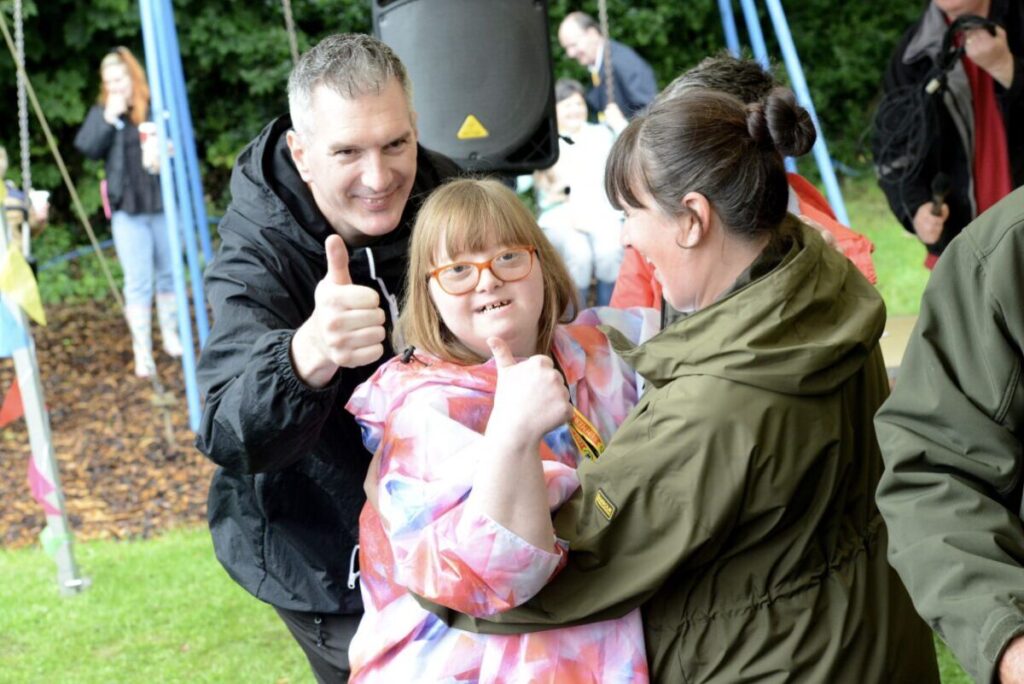 Individuals at summer fair